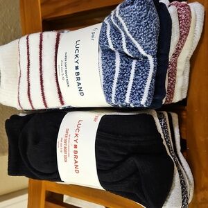 NWT 12 Pair Lucky Brand Ladies' Boot Socks Black/Red/Blue/Gray/Beige/Tan/Cream